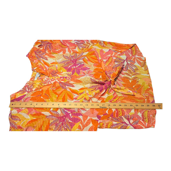 Rose + Olive Top Womens Size Large Multi Floral Print Balloon Sleeve Colorful - Picture 11 of 11